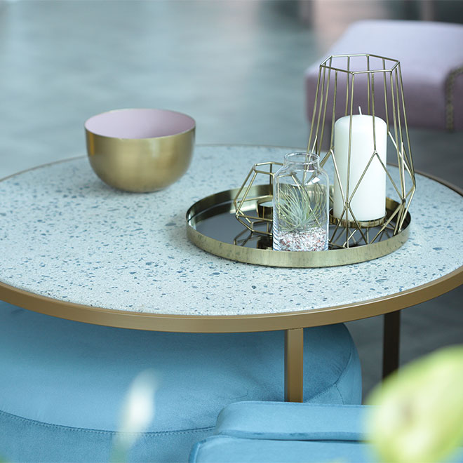 Isola Table with matching footstool