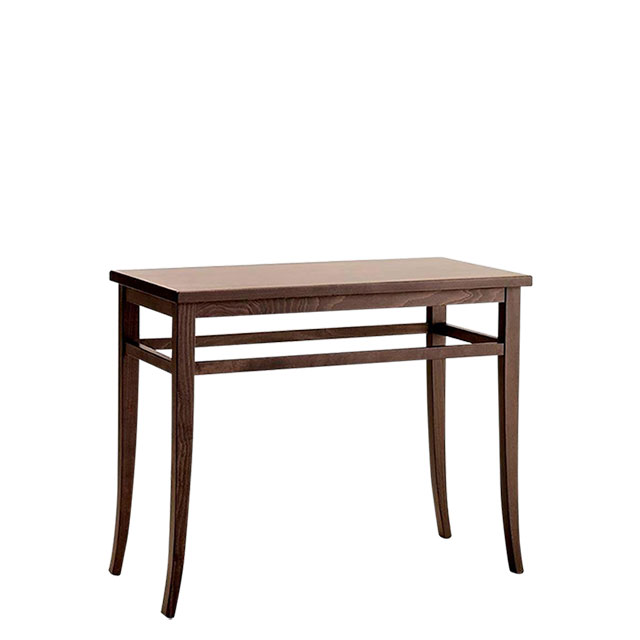 Montreal console table with rectangular table top in a dark wood