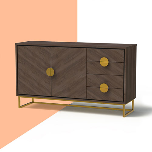 Paxton sideboard - peach fuzz background